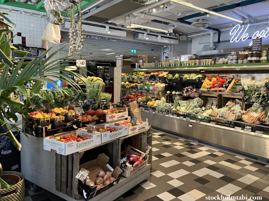 Urban Deli Sveavägenの野菜売り場
