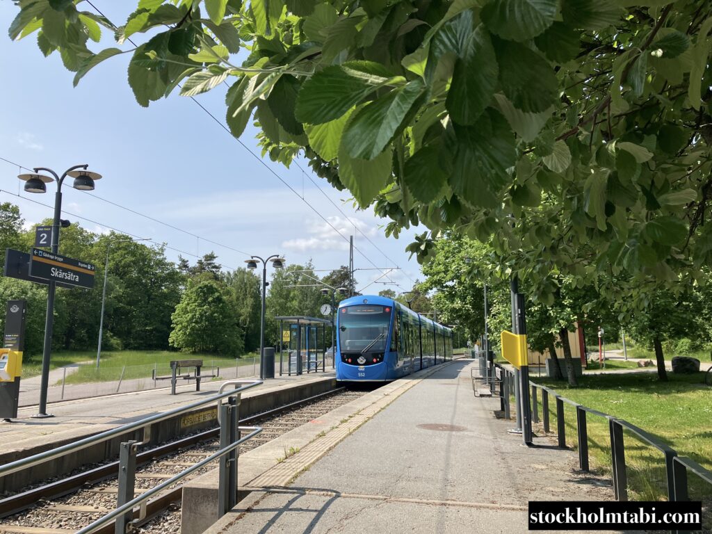 Lidingöを走る青い路面電車