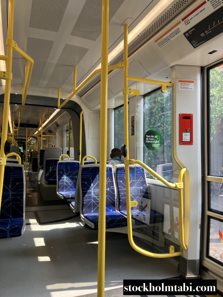 Lidingöの路面電車の車内