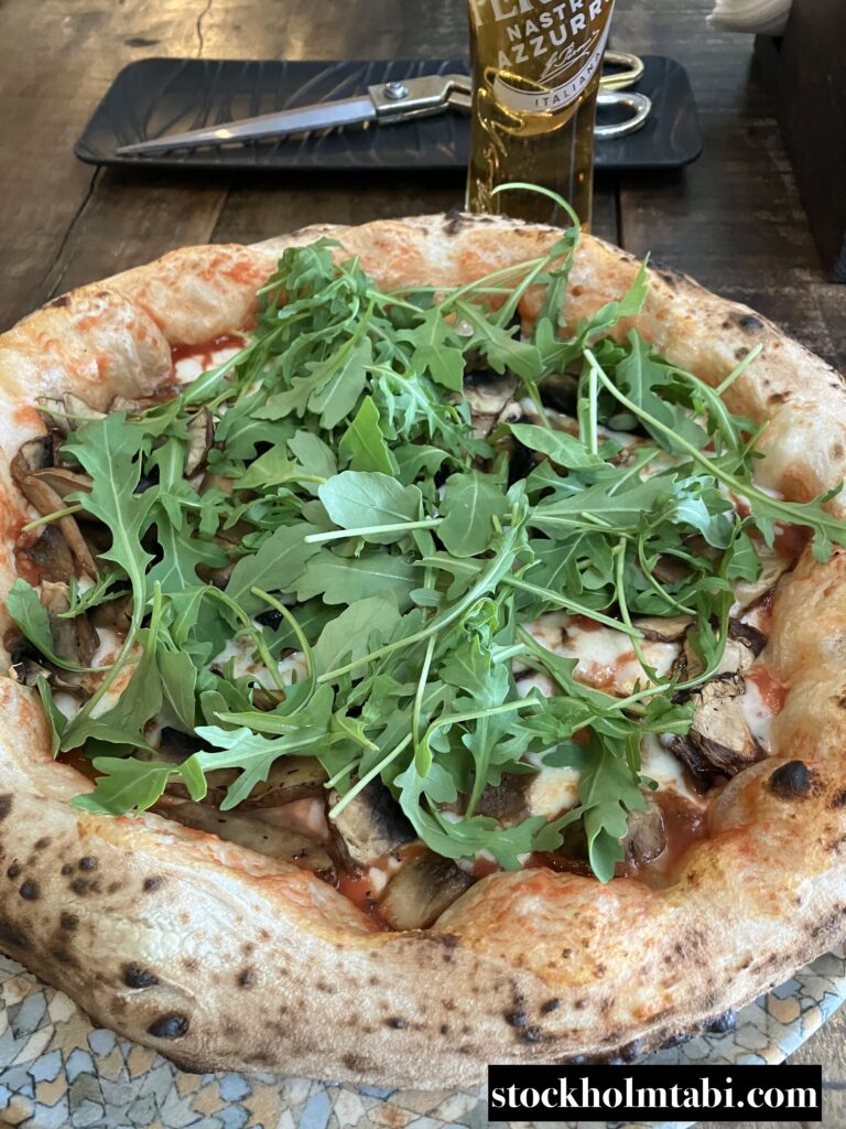 450 Gradiのキノコのピザ