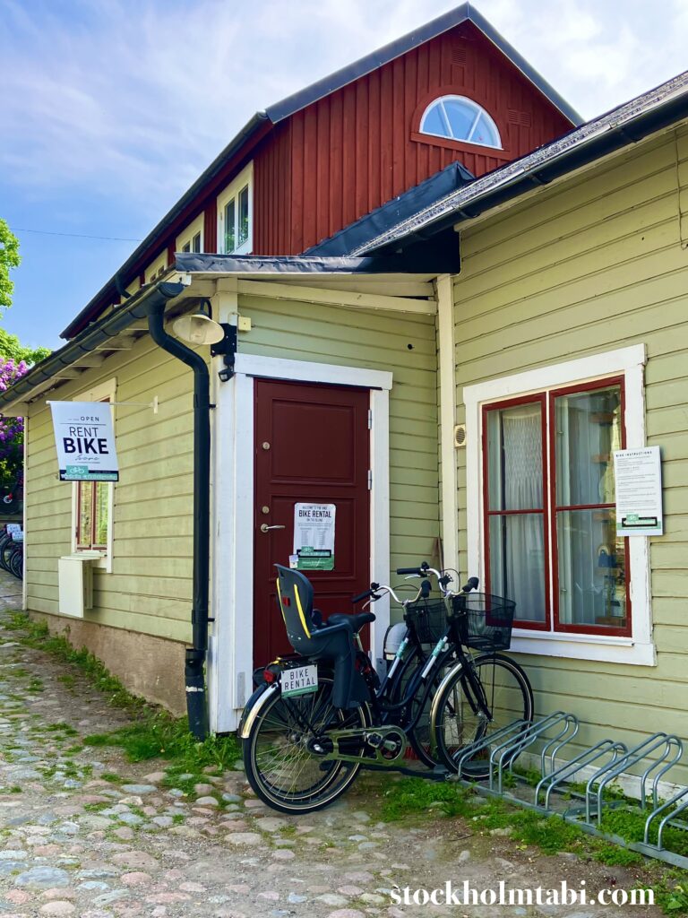 Vaxholmのレンタル自転車屋の外観