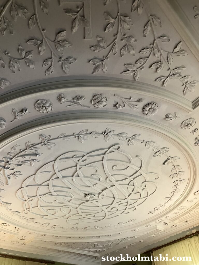 Tyresö Slottの図書室の天井の模様