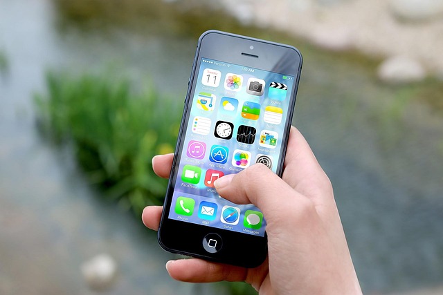 スマホを持つ人の手とスマホ