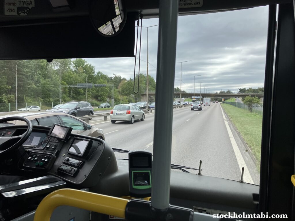 Gullmarsplanからのバスの車内からの景色