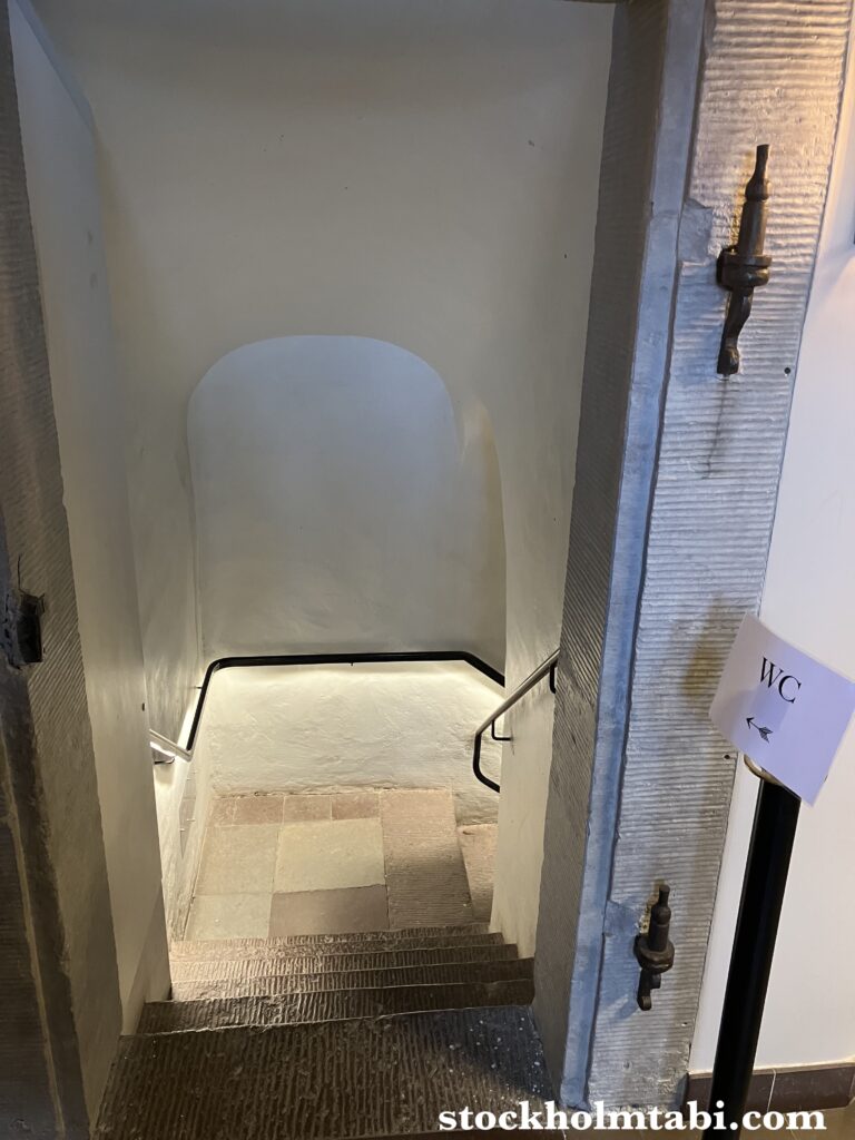 貴族の館のトイレへ続く石の階段