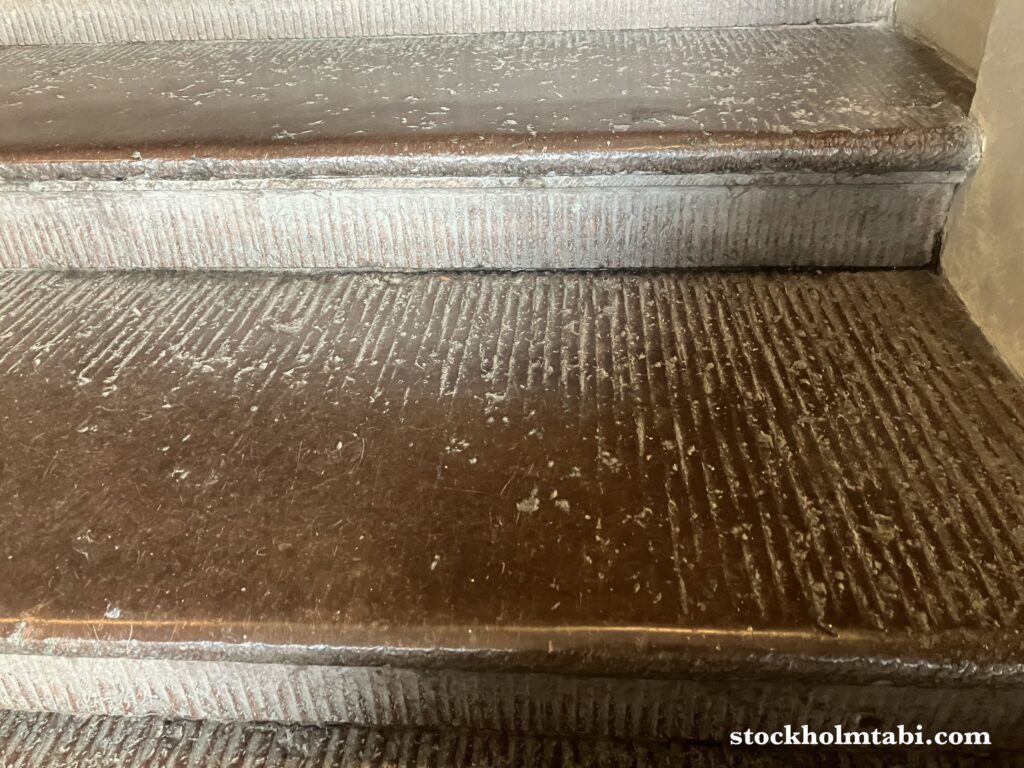 貴族の館のツルツルの石の階段