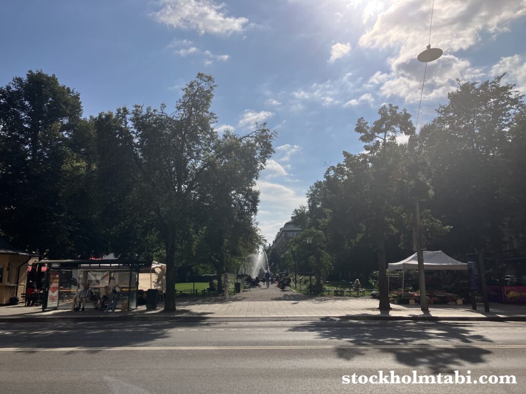 Stockholms Stadsmission Mötesplats Mariatorgetの目の前の公園
