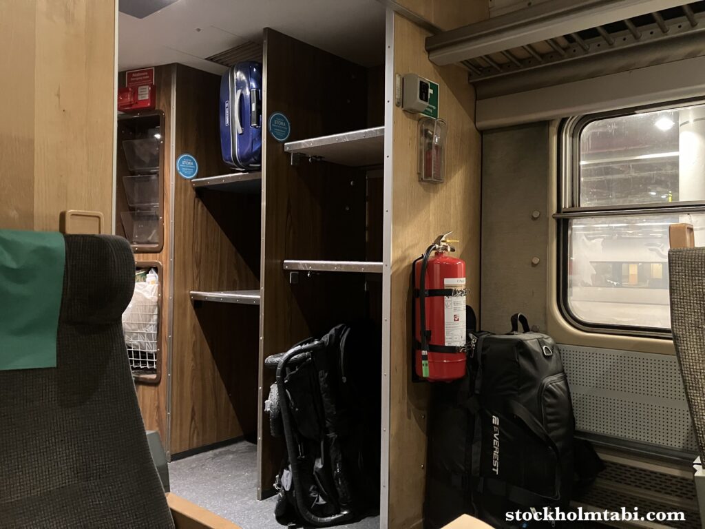 スウェーデン鉄道SJ InterCityの荷物置き場