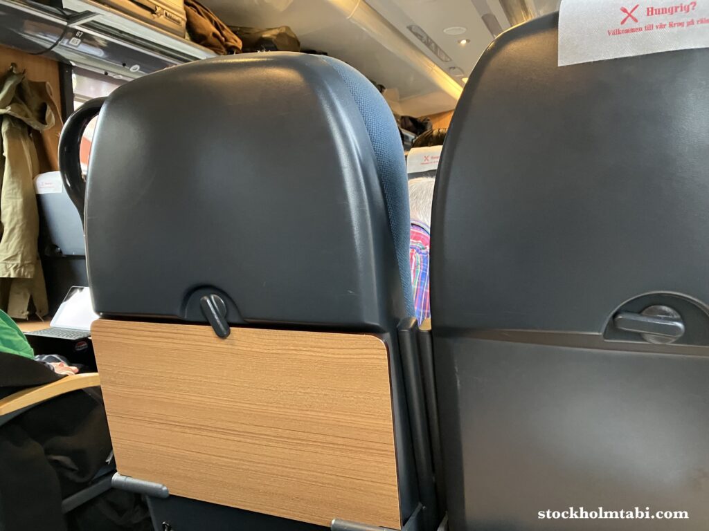 スウェーデンの鉄道Snälltågetの座席