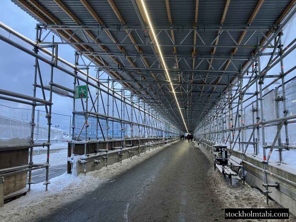 工事中のスルッセンの駅周辺