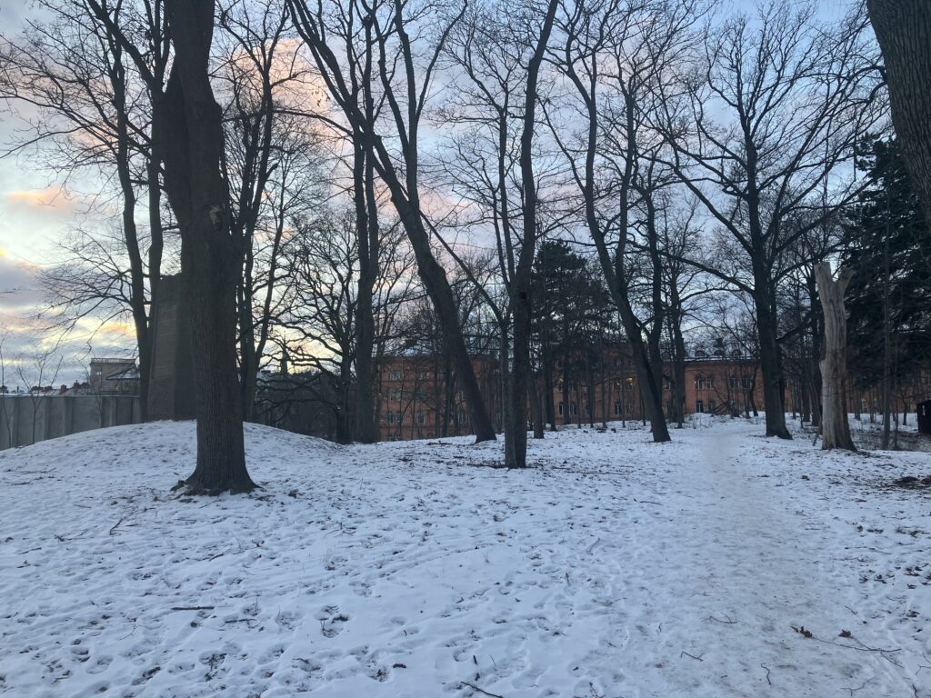 ストックホルムの日本大使館近くの丘の上