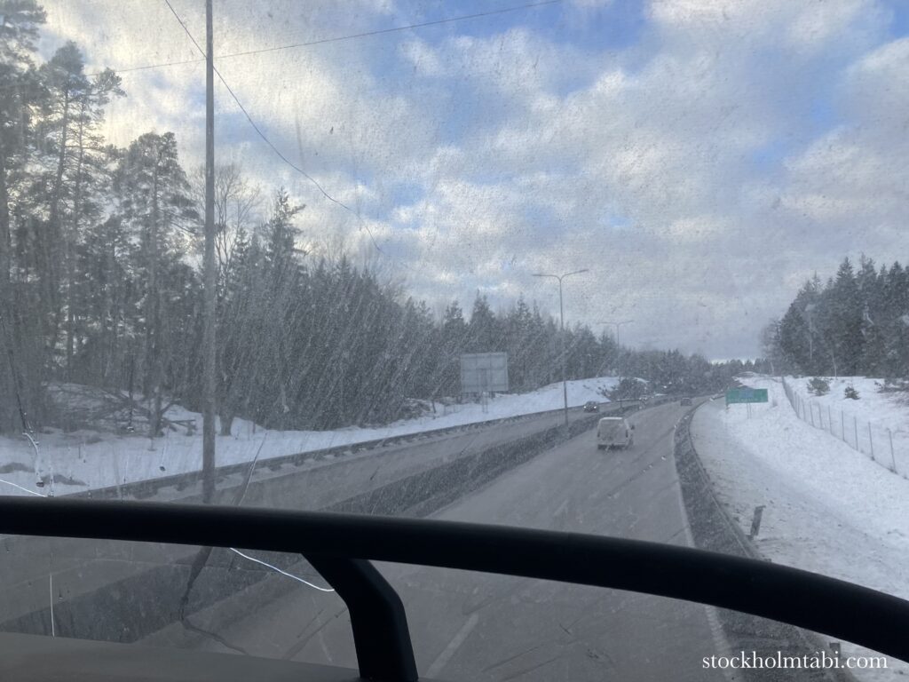 Artipelagからストックホルム市内へ向かうバス