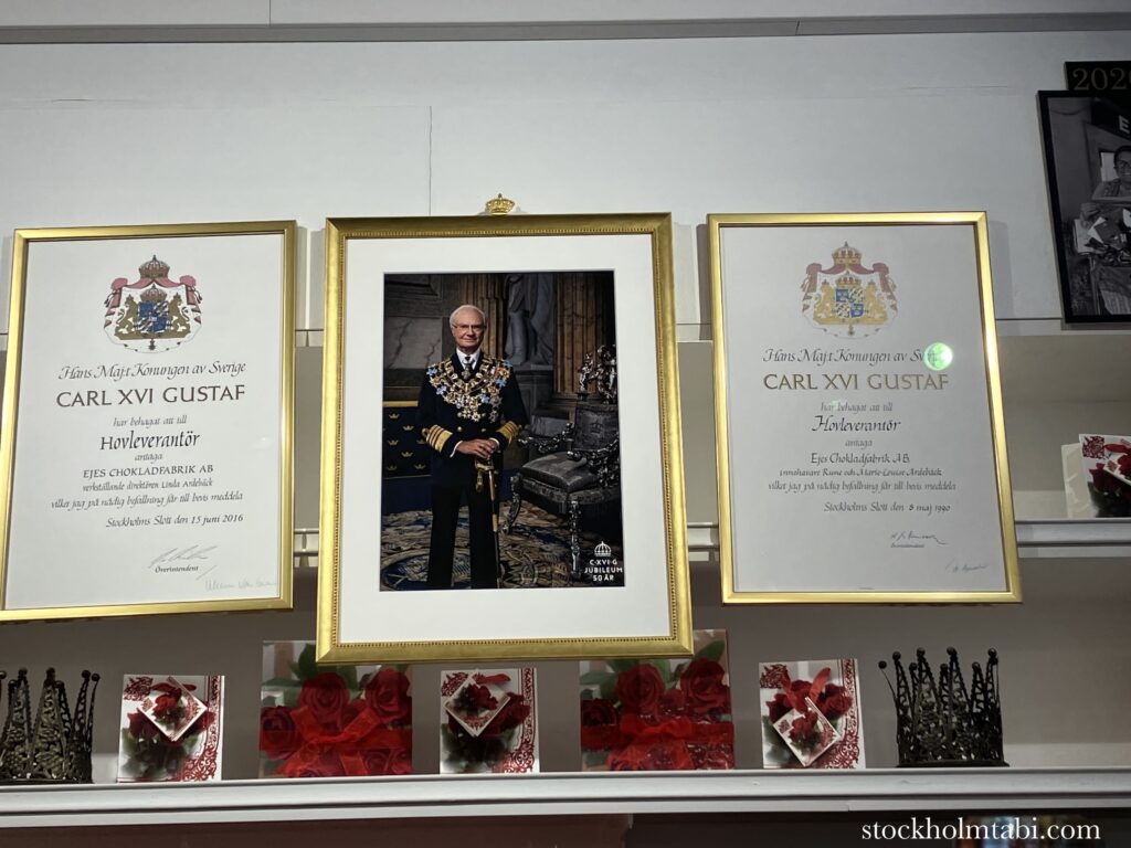 スウェーデン国王の写真と額