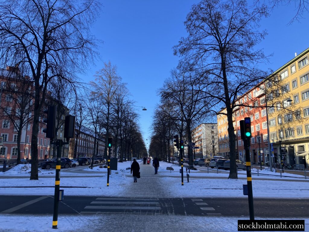Ejes chokladfabrik近くの大通り
