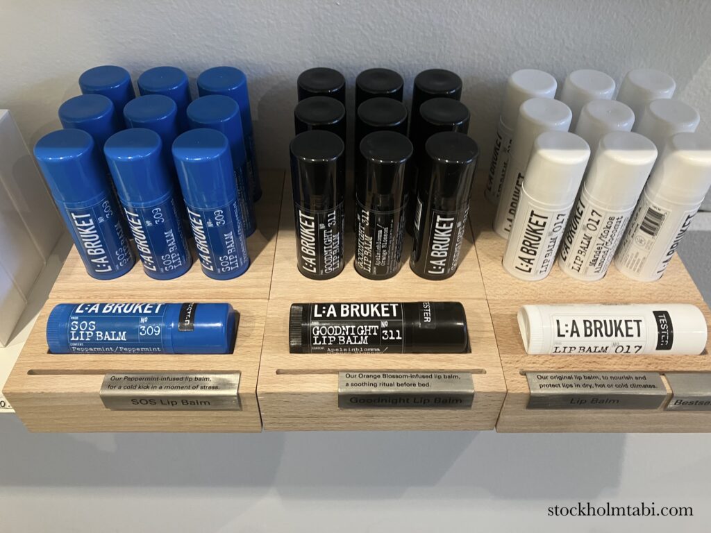 L:a Bruket（ラブルケット）の3色のリップバーム