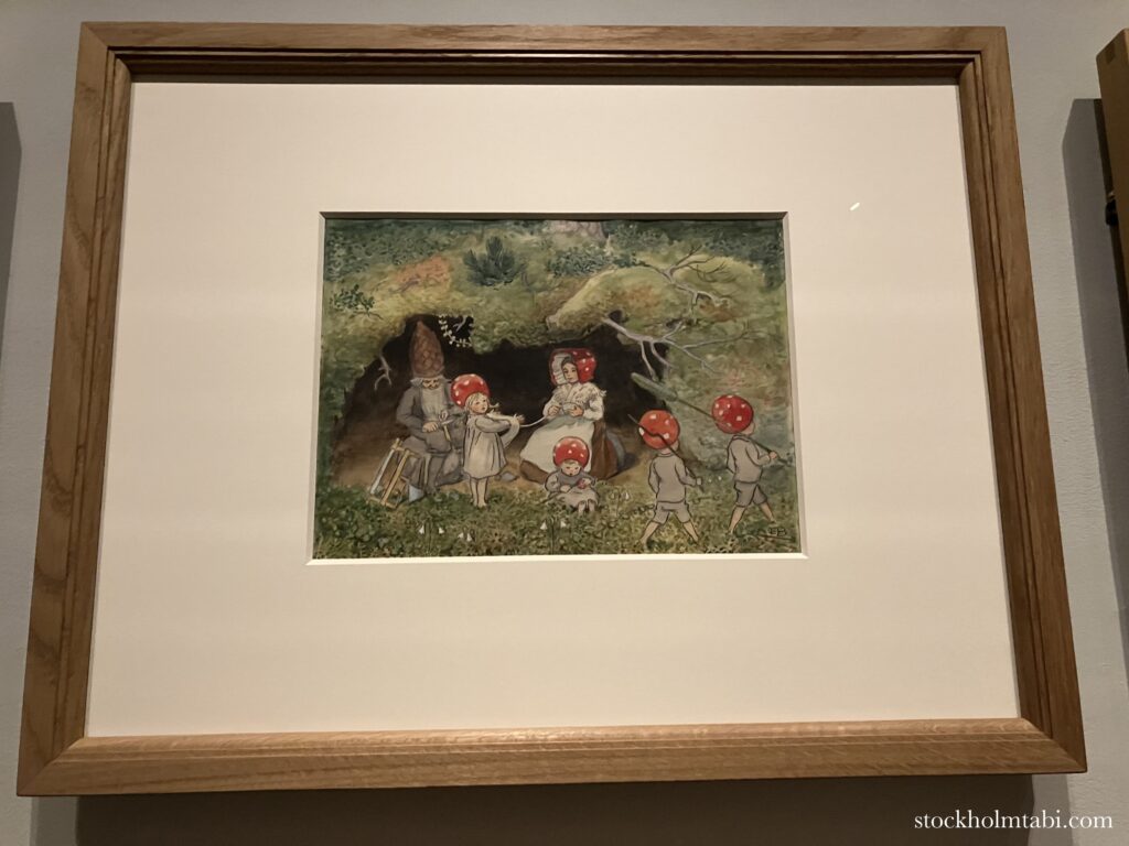 赤いきのこぼうしのエルサ・ベスコフ（Elsa Beskow）のイラスト