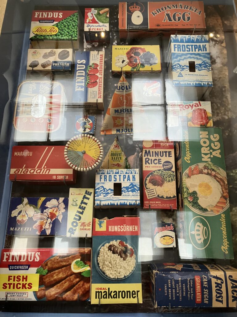 北方民族博物館（Nordiska museet）にある昔の食品パッケージ