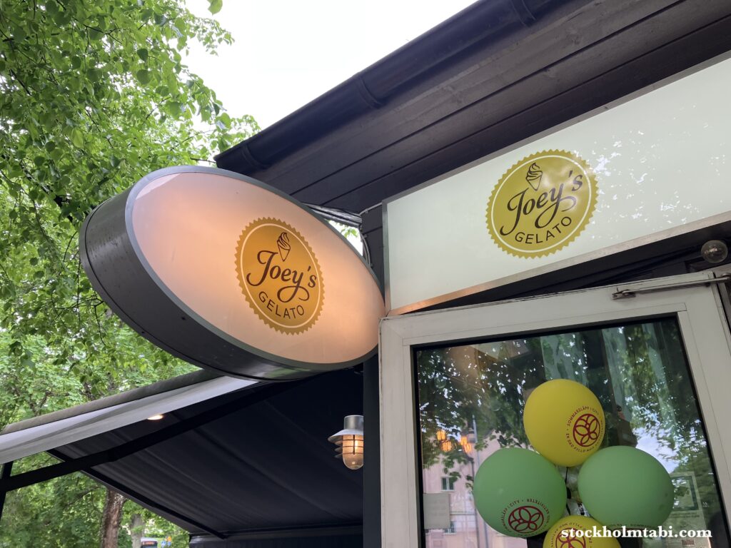 ウプサラのジェラート屋Joey´s Gelatoの看板